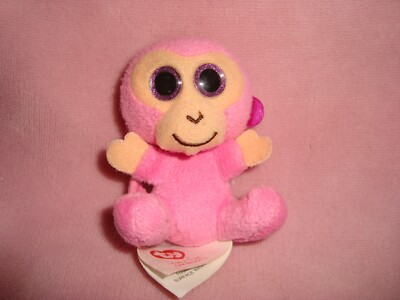 2014 Mcdonalds Ty Teenie Beanie Boos Coconut the Pink Monkey Plush