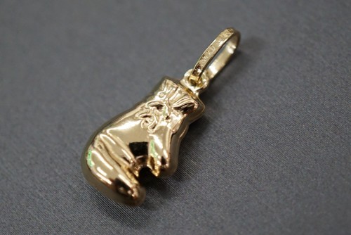 14K Solid Yellow Gold Boxing Glove Charm Pendant. - Picture 4 of 7