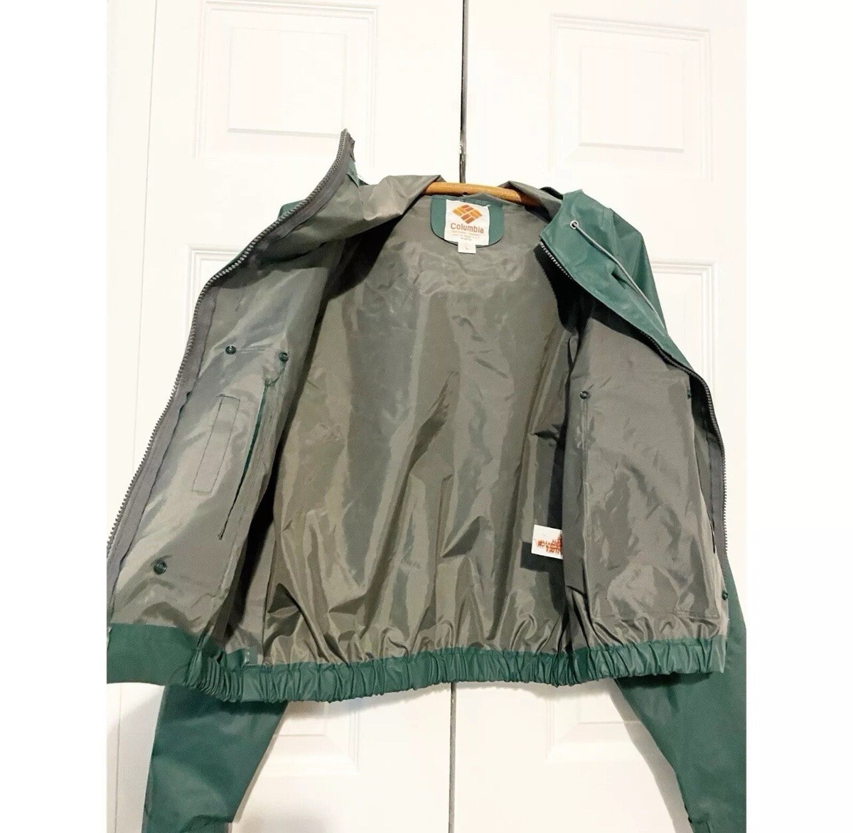 Vintage Columbia Wading Fly Fishing Shell Jacket Large Zip 80s