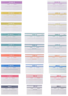 50pcs EURO Bands ALL Varieties EUR Bill Bundle Banknotes Made in GER 