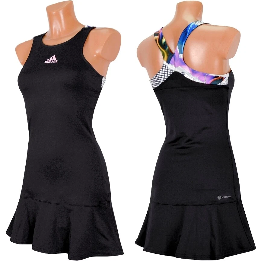 Damen Tank Sport Tennis Kleid+Short Open Mädchen US Y-Dress Adidas Set eBay schwarz |