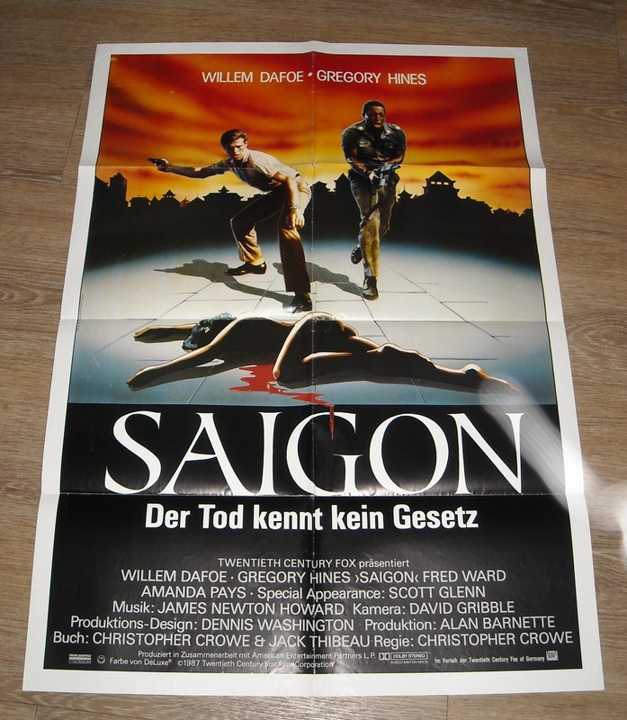 SAIGON GERMAN MOVIE POSTER 1987 WILLIAM DAFOE GREGORY HINES FRED WARD THRILLER