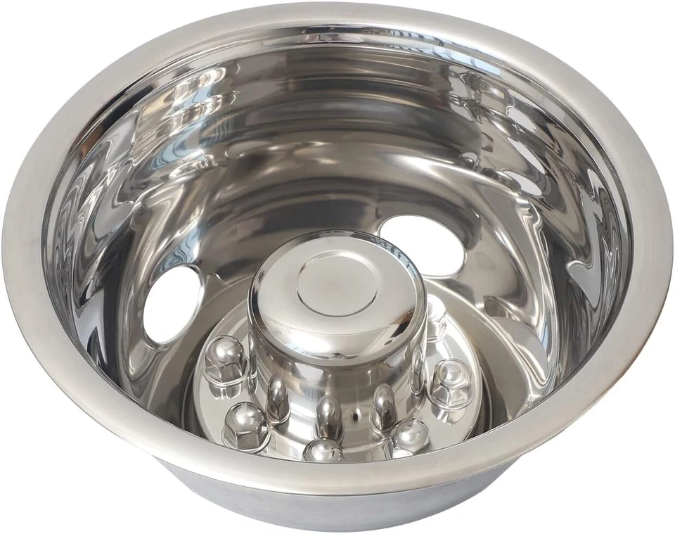 16'' Polished Stainless Steel Wheel Simulator Kit 1974-1998 Ford F350 Semi Truck - Image 4 of 4