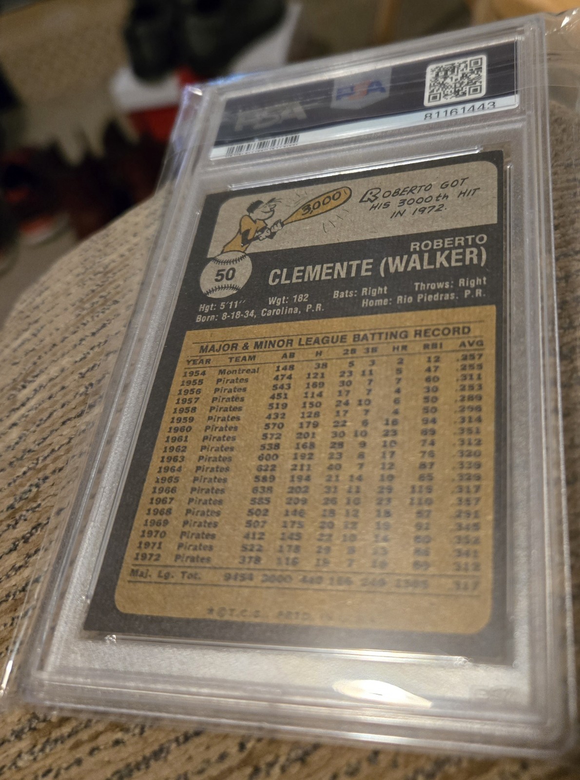 1973 Topps ROBERTO CLEMENTE #50 PSA 6 EX-MT Pittsburgh Pirates MLB view 4