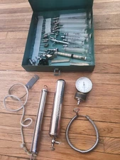 Glass Syringe Veterinary Vintage Medical Kit Animal Medicine Collection 