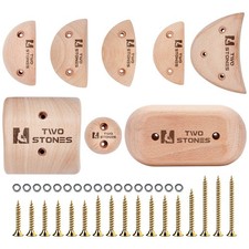 TWO STONES Wooden Rock Climbing Holds Kids and Adults Wood Rock Wall Climbi...