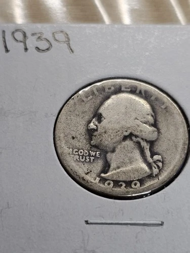 1939 Washington Quarter 25C Silver Coin Circulated Uncertified 0.9 Fineness US