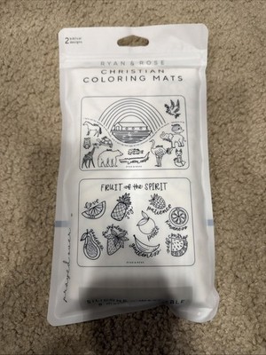 Ryan & Rose Christian Coloring Mats Ark And Fruit