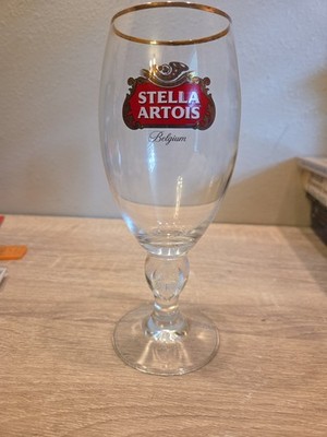 Stella Artois Belgium 40cl Stemmed Beer Glass w/ Starburst on Stem &Over 600 Yrs