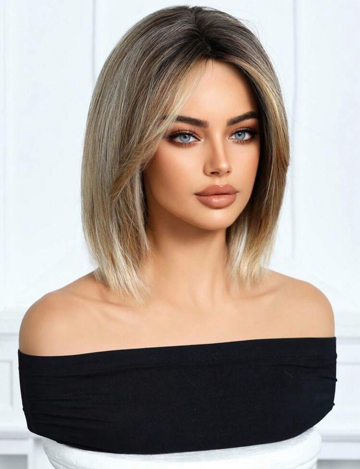 Perruque synthétique blonde dorée 25cm pour masquer la perte de cheveux - 4