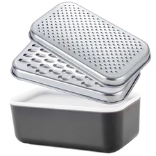 Cheese Grater with Container - Box Grater Cheese Shredder Lemon Zester - Grat...