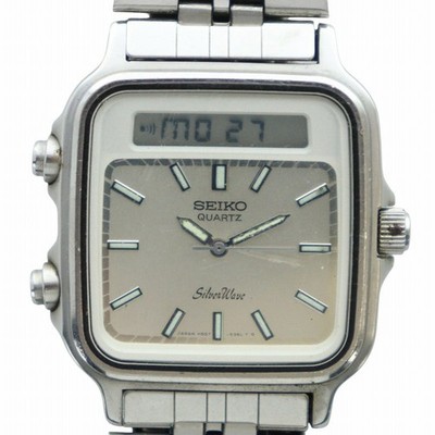 SEIKO SilverWave Watch Quartz Ana-Digi Calendar Silver Color H557-5260 GY18 /MQ