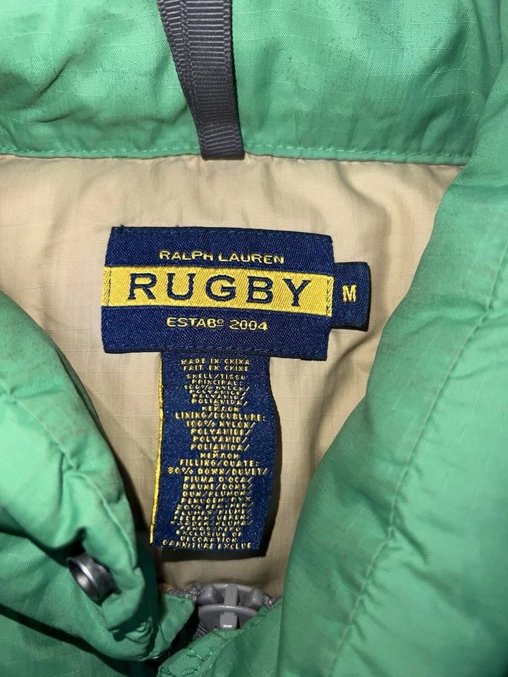 Chaqueta acolchada Ralph Lauren Rugby & Co RLRFC verde para hombre mediana 80/20 relleno Foto 2 de 4