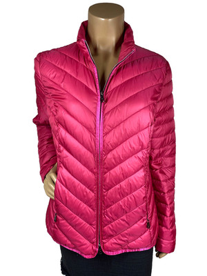 Gerry Weber Rose Pink Puffer Jacket Size 10 US Water Repellent Double Zip
