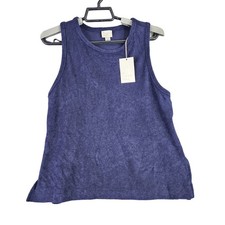Womens A New Day Navy Blue Sleeveless Tank Top Cotton Polyester Blend Size S