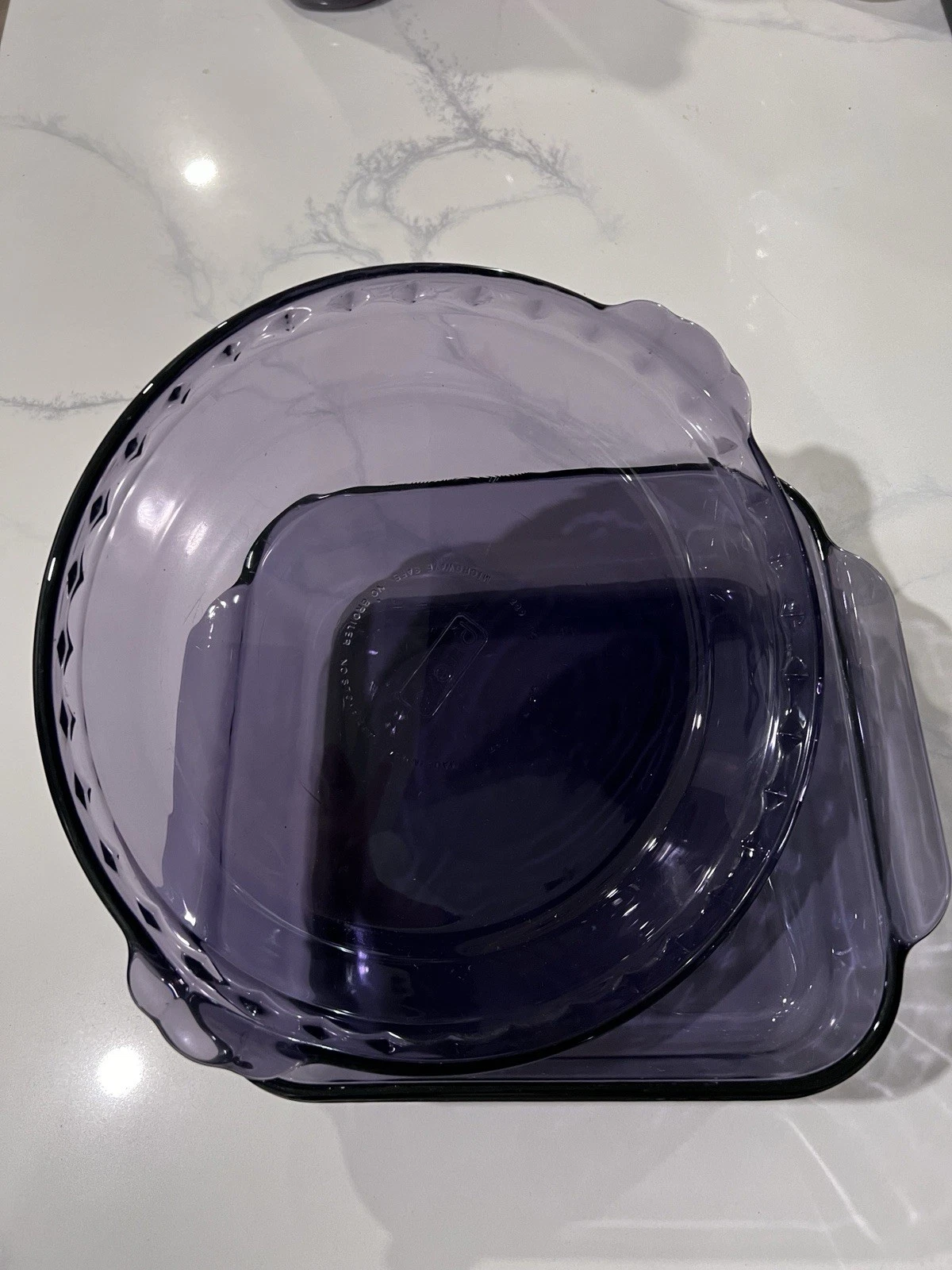 Beautiful Amethyst Pyrex Pie Pan & Baking Dish Set, Round & Square, 2-Piece