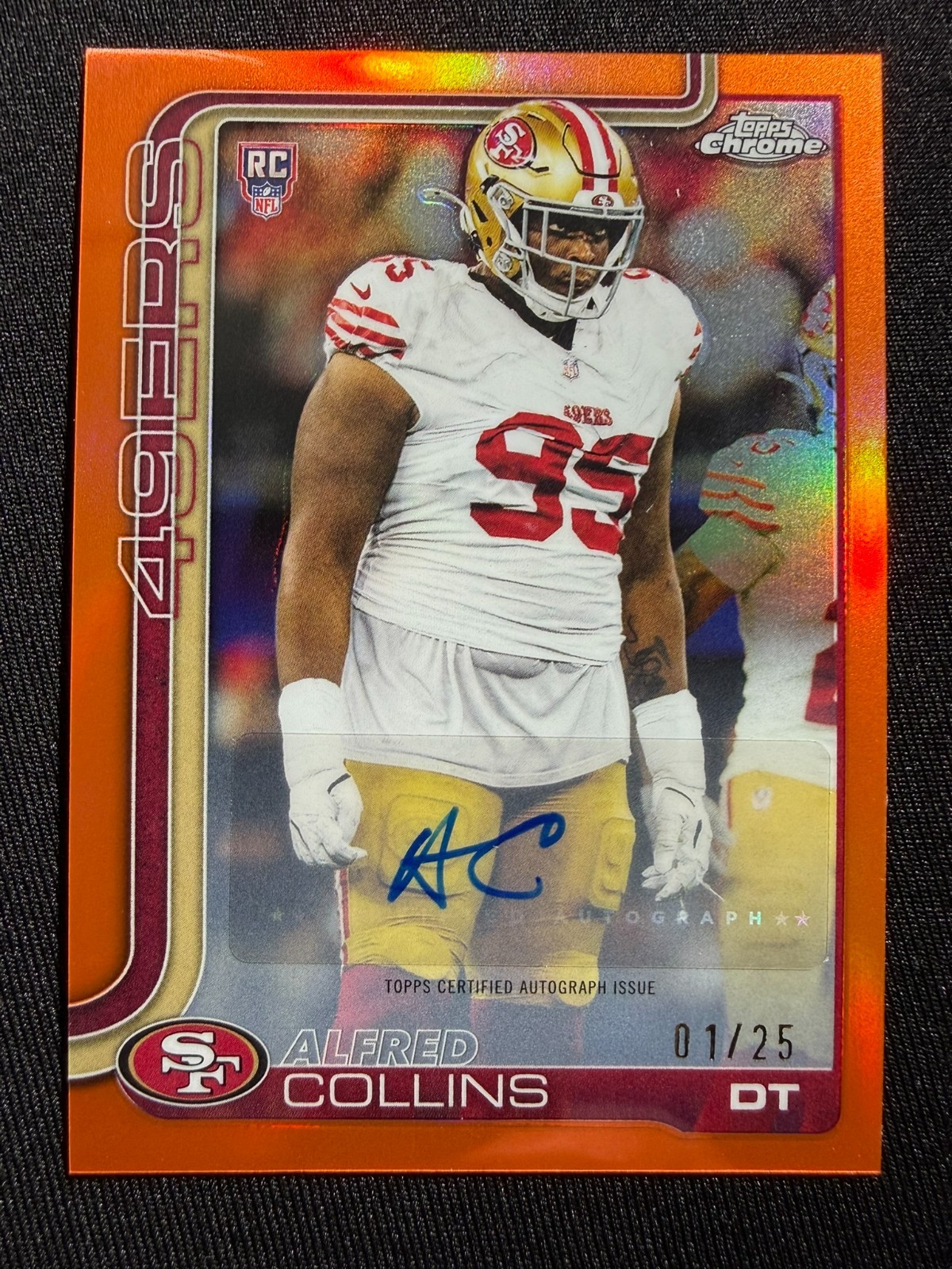 1 of 25 2025 Topps Chrome Alfred Collins True Orange /25 Rookie Autograph