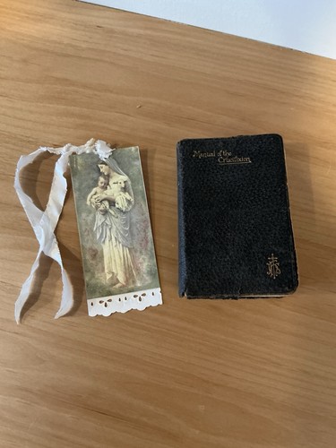 Antique Traditional Catholic Manual Of The Crucifixion w Prayer Card Bookmark