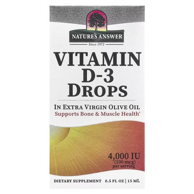 Nature's Answer, Vitamin D-3 Drops, 4,000 IU, 0.5 fl oz (15 ml)