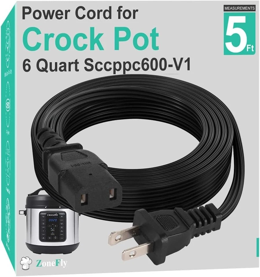 Original Power Cord Compatible with Crock-Pot Express 6 Quart Crock-Pot Express