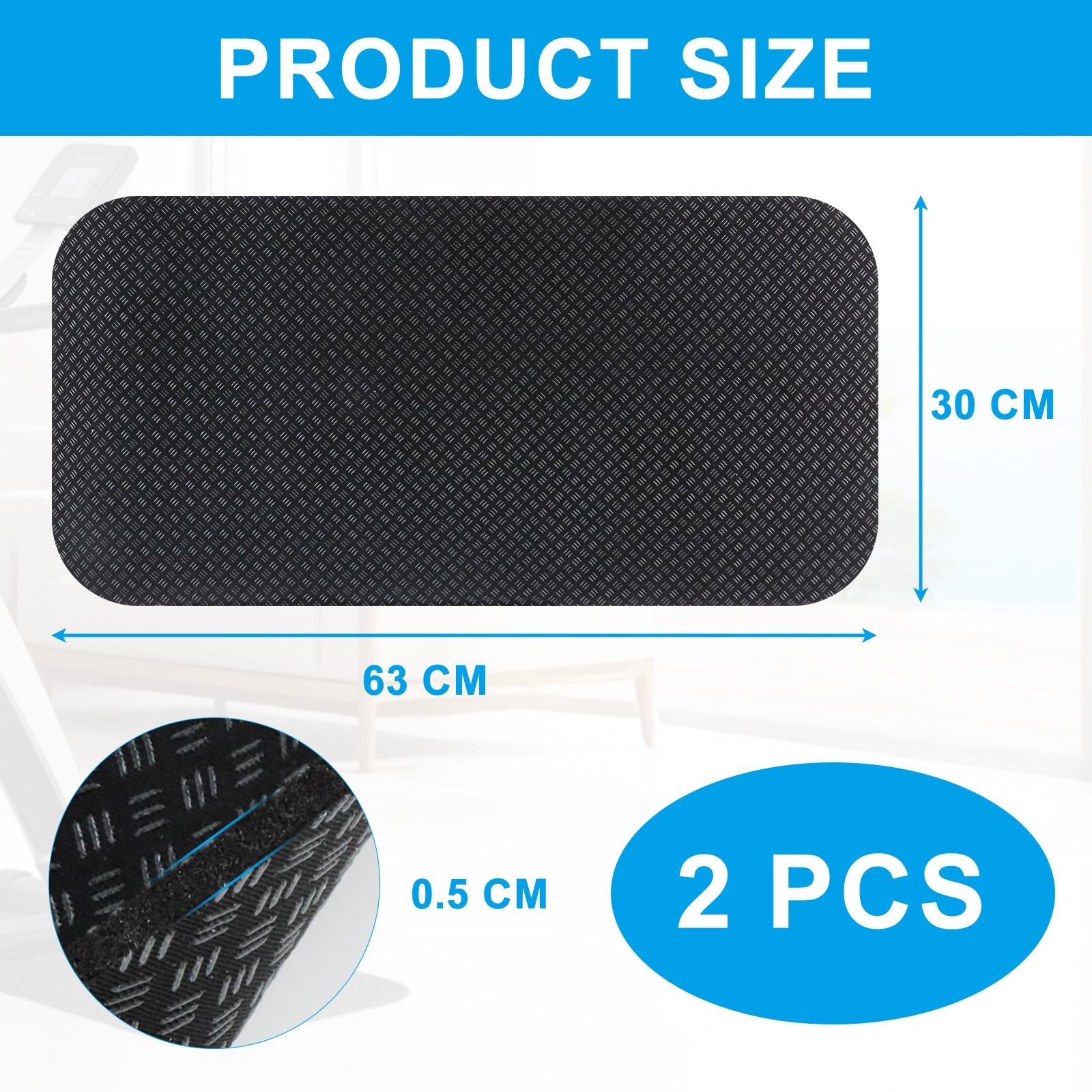 Tappeto Tapis Roulant in PVC Spesso Tappetino Rulli Bici per Passeggio/Panca per foto 2