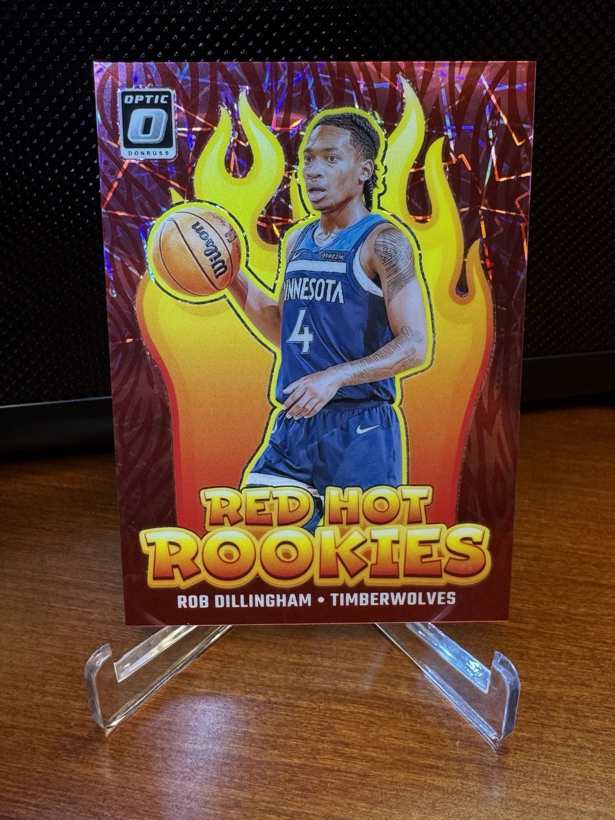 2024-25 Optic Rob Dillingham Red Hot Rookies Pink Velocity /79 RC #7 06/79