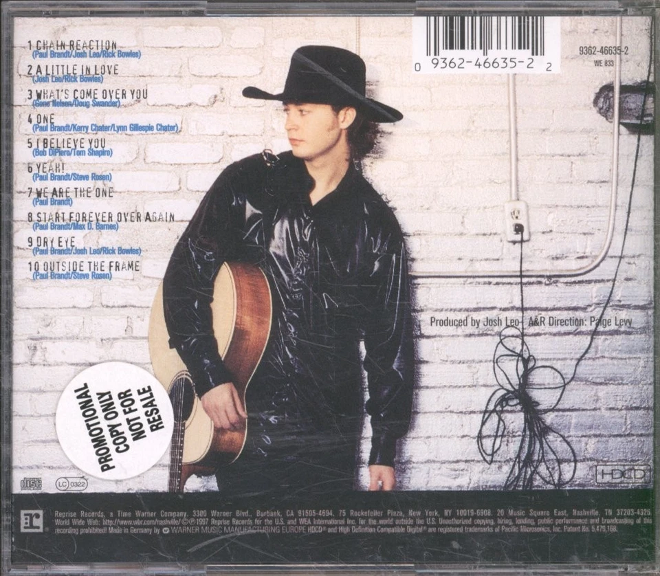 Paul Brandt Outside The Frame CD USA Reprise 1997 CD. Hat Promo-Aufkleber - Bild 2 von 3