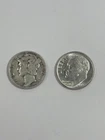 Lot of 2 Mercury Dime 1942 S and 1964 S AU/BU - 90% Percent Silver Bright Invest