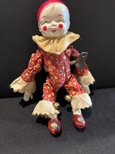 Rare Vintage 1930s Celluloid Wind up Acrobat Tumbling Clown With Key