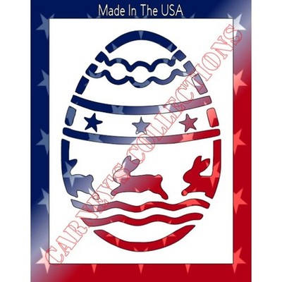 7.5''x10'' Clear Plastic Stencil - Easter Egg (MB253)