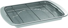 2 Pc Oven Crisp Baking Tray Set Pan and Rack Natural Aluminum Air Fry Broil