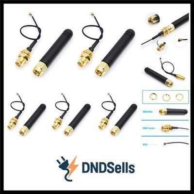 U.FL IPEX zu SMA LoRa Funkantenne Antennenstecker 868-915 MHz 3dBi 50Ω für Bo...