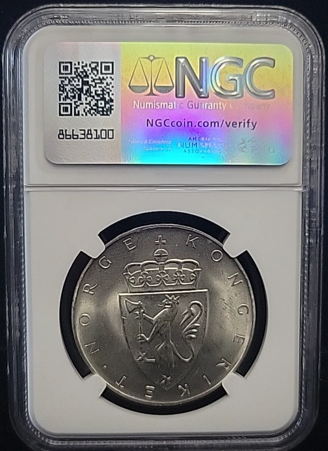 1964 Norway Silver 10 Kroner Constitution Sesquicentennial 10K NGC MS65 See Pics - Image 3 of 4