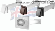 Humidity-Sensing Wall Fan Kit–RICO Model with White,Brown or Graphite Outer Vent