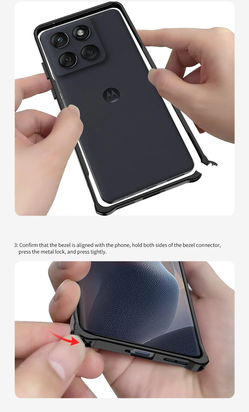 铝合金金属框架防撞盖适用于摩托罗拉 Edge 60 Fusion 60 Pro 60s - 第 12 张/共 20 张