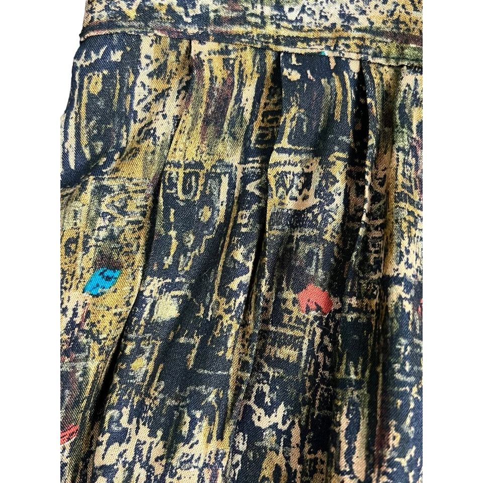 Herve Leger винтажная женская юбка 9 / 10 кнопка спереди абстрактный дизайнер искусства ретро - Изображение 4 из 4