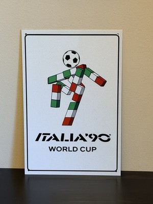 Retro Style Italia 90 1990  Fifa World Cup Soccer Football Sign Top Quality
