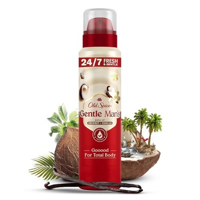 Old Spice Gentle Man's Coconut + Vanilla Deospray Für Männer 140ml, 24/7 Frisch