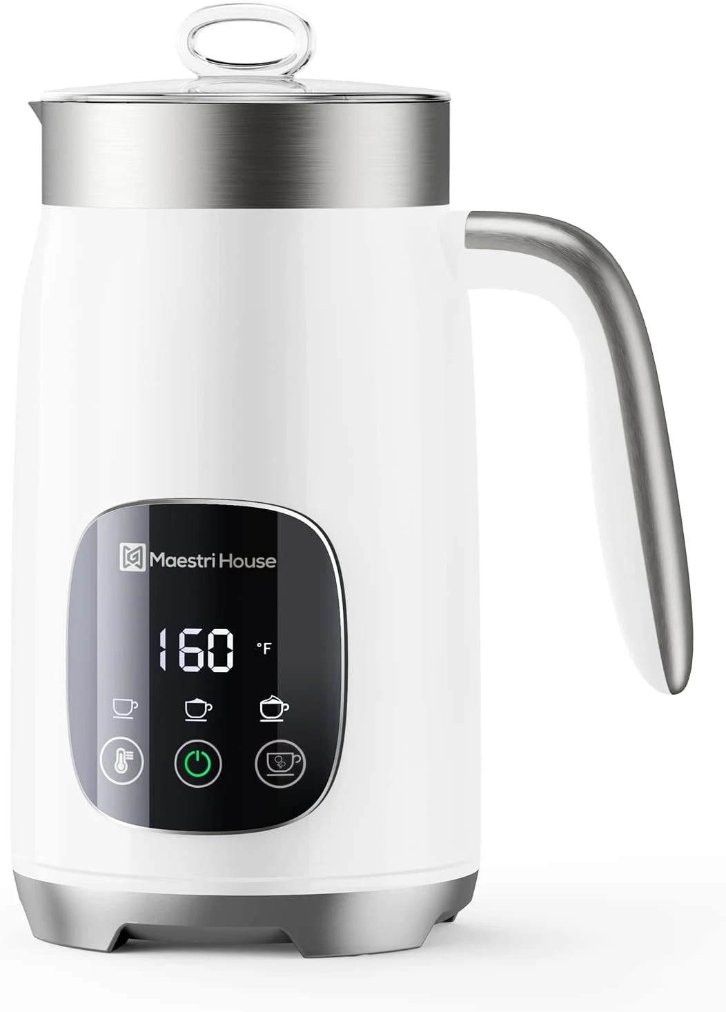 Rechargeable Milk Frother with Stand, Detachable Whisk