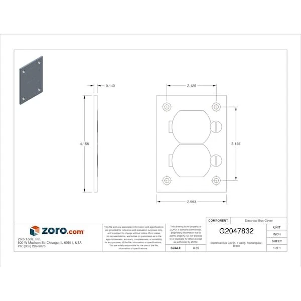 Hubbell Wiring Device-Kellems S3825 Floor Sub-Plate, Floor Box Type, 1 Gang, - Image 4 of 4
