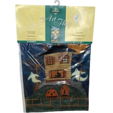 Toland Exclusive Art Flag 11 1/8" x 14.5" Halloween Haunted House Garden Flag