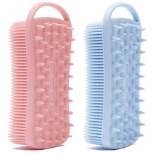 2 PC Silicone Body Scrubber, 2 in 1 Exfoliating Shower Bath Scrubber, Soft Si...