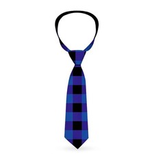 Necktie Standard - Buffalo Plaid Black/Blue ACC NEW