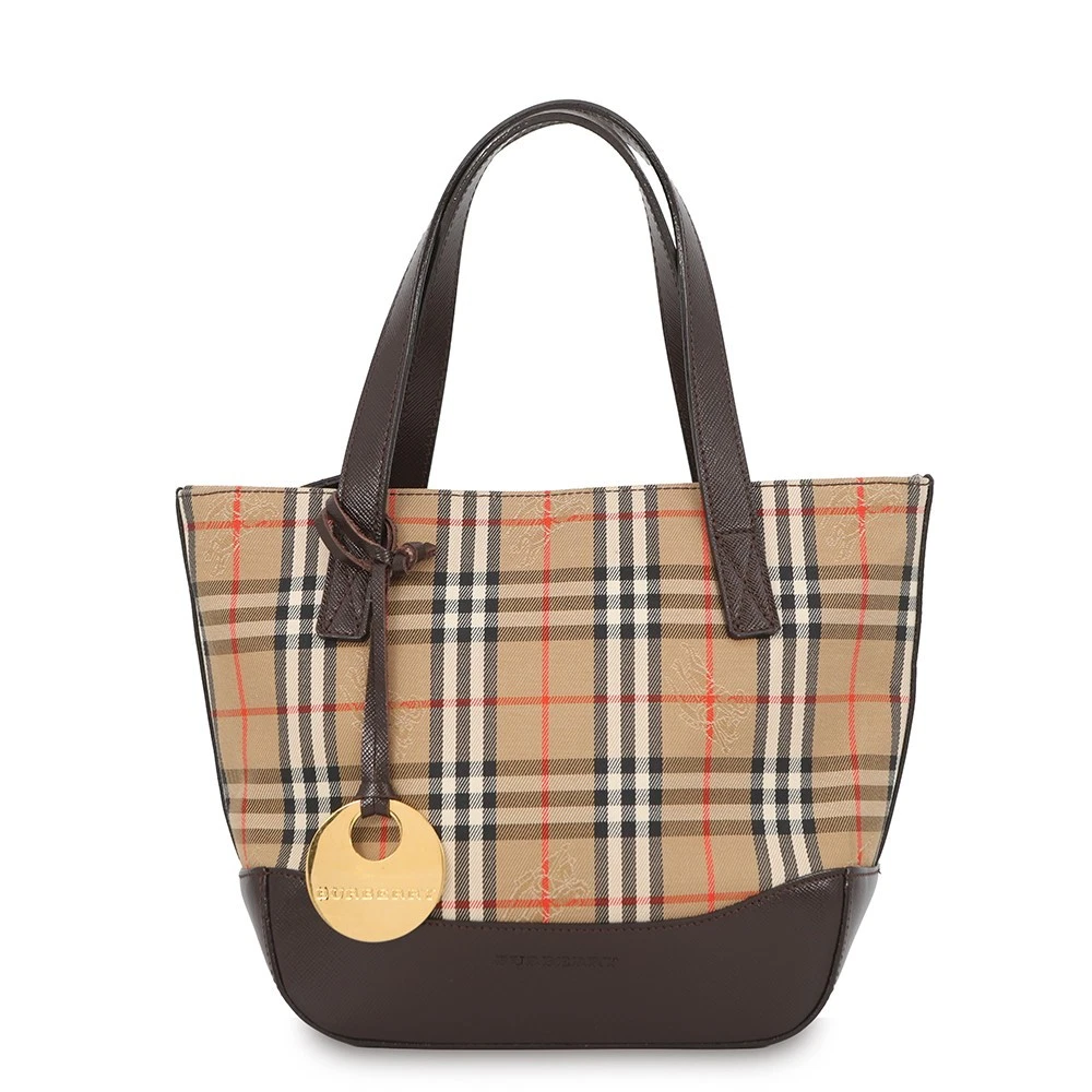 Burberry — BURBERRY Nova Check Handbag Canvas/Leather Beige/Brown