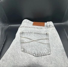 Brunello Cucinelli Light Gray Stone Washed Cropped Jeans EU52 ULTRA MODERN