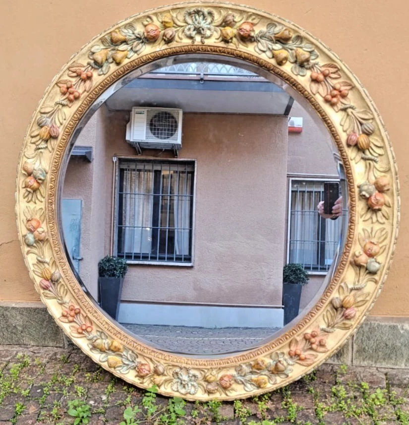 Specchio Rotondo In Stile Barocco, Elegante E Decorativo Per Parete