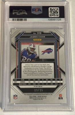2022 Panini Prizm - Rookies James Cook #319 Red Shimmer Prizm