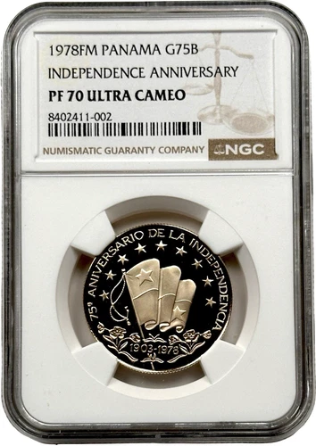 1978 Panama Gold 75 Balboas Independence Anniversary 0.1709 oz Coin NGC PF 70 UC
