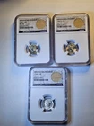 Lot of 3 Silver Mercury Dimes - 1943-S MS65, 1944 MS65, 1945 MS65, All NGC, Bag!