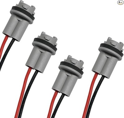 T15 Bulb Socket Pigtail Wiring Harness Adapter, Pre-Wired Connector Size: 4PCS